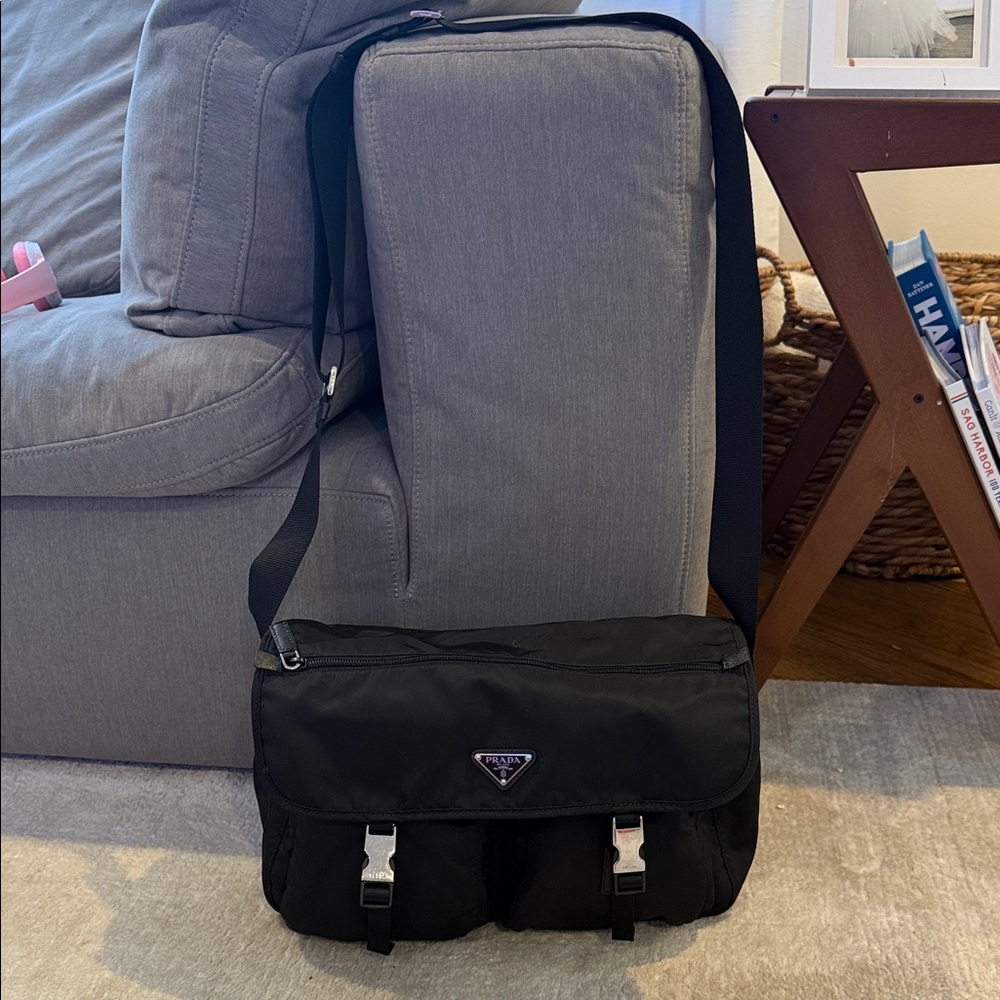 Prada Nylon Messenger Bag in Black - Picture 3 of 6